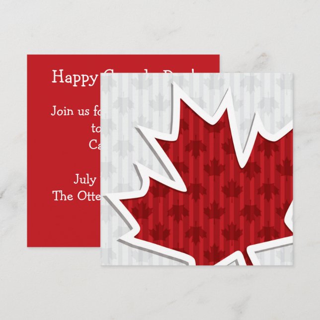 Convite do Dia do Canadá Folha de Bordo (Frente/Verso)