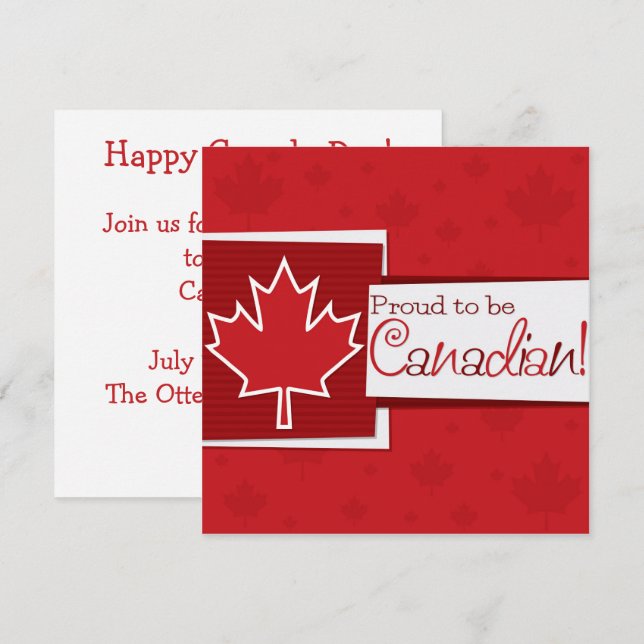 Convite do Dia do Canadá Folha de Bordo (Frente/Verso)