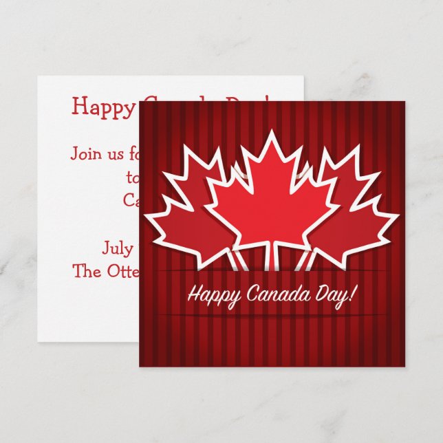 Convite do Dia do Canadá Folha de Bordo (Frente/Verso)