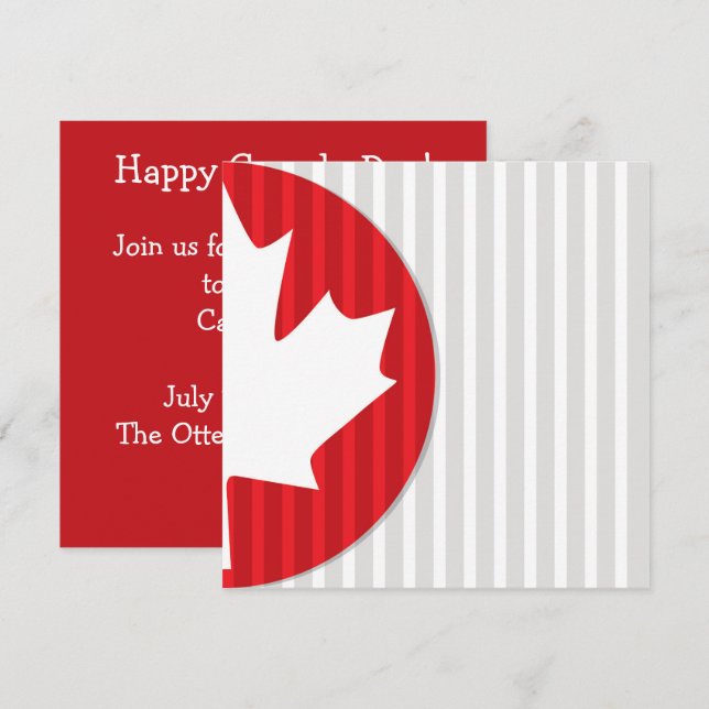 Convite do Dia do Canadá Folha de Bordo (Frente/Verso)