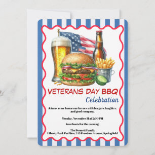 Convite do Dia dos Veteranos Churrasco em Homena