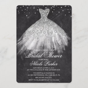 Convite do diamante do vestido do brilho do chá d