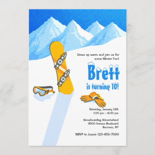 Convite do divertimento do inverno do Snowboard