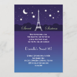 Convite do doce dezesseis da torre Eiffel