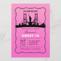Convite do doce dezesseis de New York