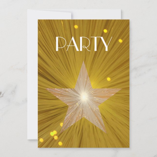 Convite do Dourado Star 'Party' (Frente)