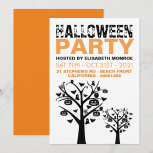 Convite do Festa de Halloween Florestal Assombrada