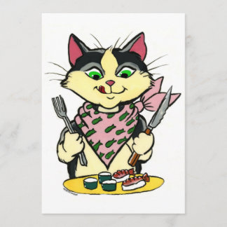 Convite do gato do sushi