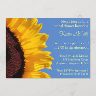 Convite do girassol amarelo e do céu azul