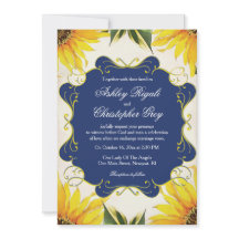 Convite do girassol e do casamento dos azuis