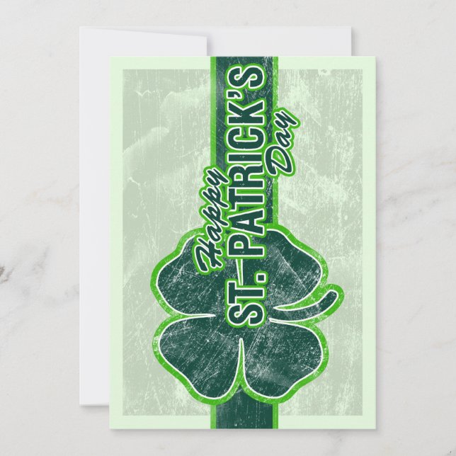 Convite do Grunge do trevo do dia de St Patrick (Frente)