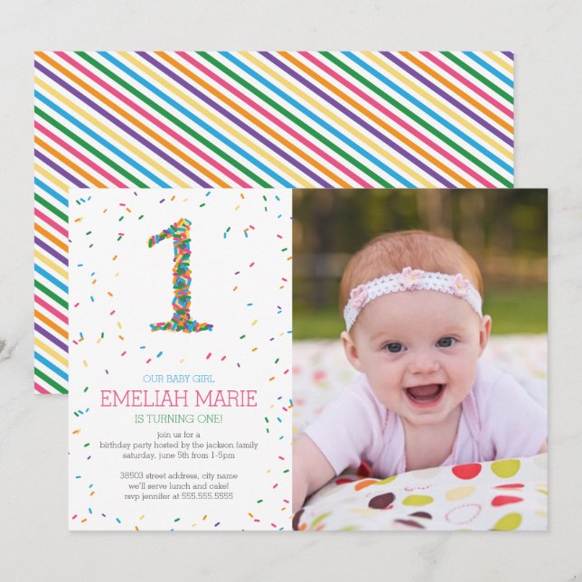 Convite do Grupo de primeiros aniversarios do Rain (Frente/Verso)