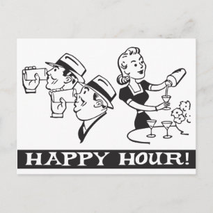 Convite do happy hour com retro engraçado