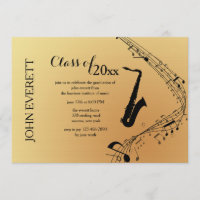 Convite do instrumento musical do saxofone