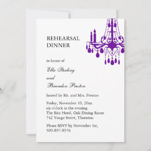 Convite do jantar de ensaio do Grand Ballroom roxo