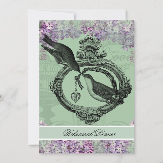 Convite do jantar de ensaio do Locket dos Lilacs (Frente)
