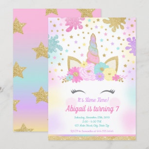 Convite do limo do unicórnio, partido do limo,