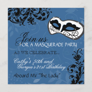 Convite do mascarada da festa de aniversário