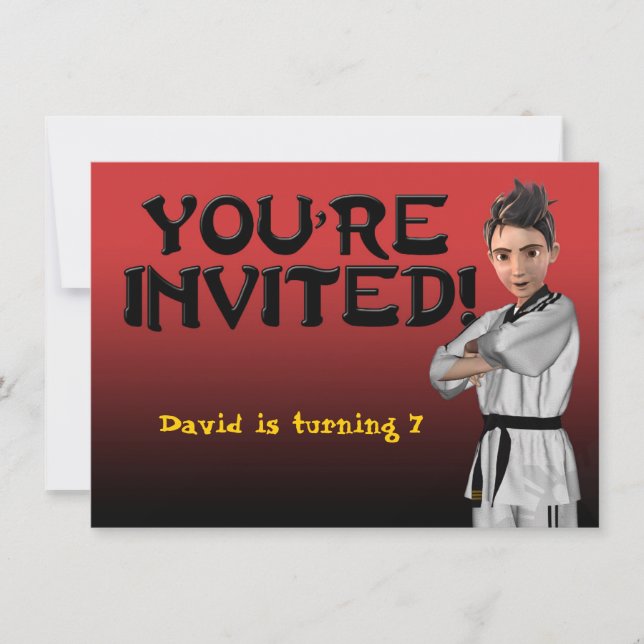 Convite do menino de TKD (Frente)