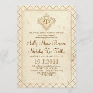 Convite do monograma do conto de fadas