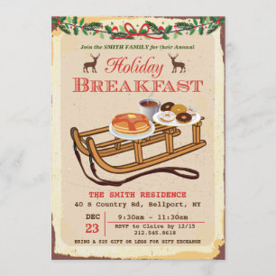 Convite do Natal do pequeno almoço do feriado