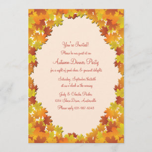 Convite do Oval do folhagem de outono