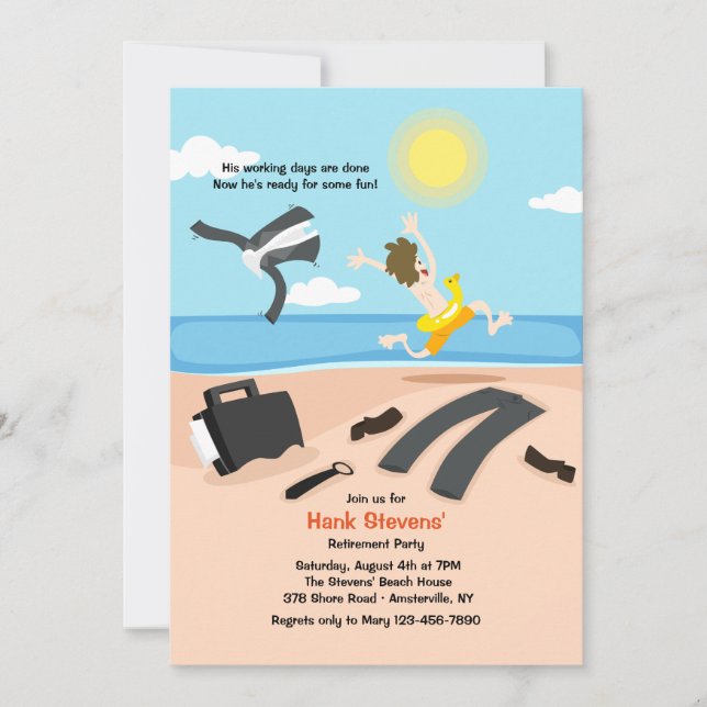 Convite do partido de aposentadoria (homem) (Frente)