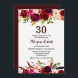 Convite do Partido Elegante Floral da Burgundy<br><div class="desc">Festa de Elegante Floral da Burgundy Convidar Ver coleção correspondente em Niche e Nest Store</div>