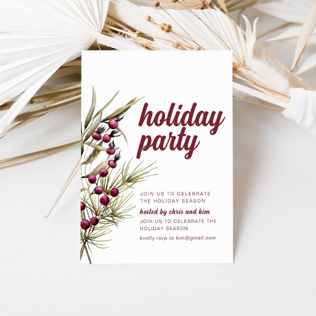 Convite Do Partido Holiday A Greens Berries (Criador carregado)