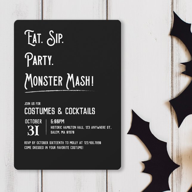 Convite do Partido Monster Mash Halloween (Criador carregado)