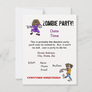 Convite Do Partido Zombie    Personalize-O!