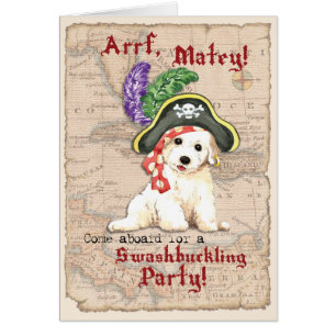 Convite do pirata de Bichon Frise