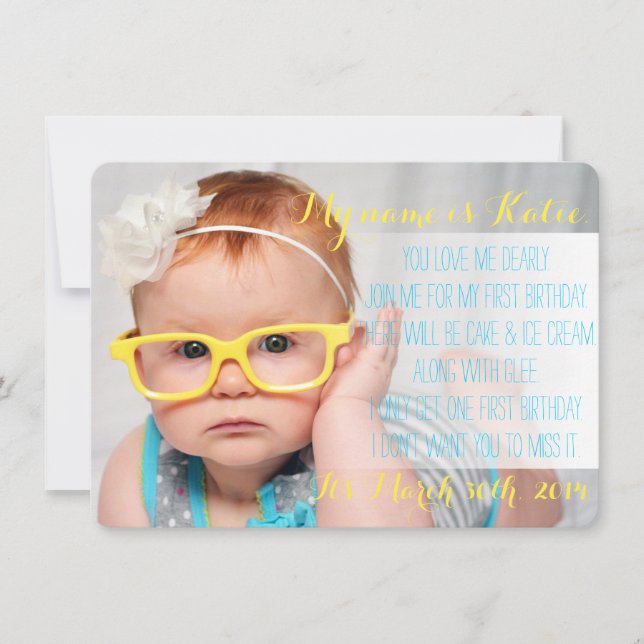 Convite do poema do aniversário (Frente)