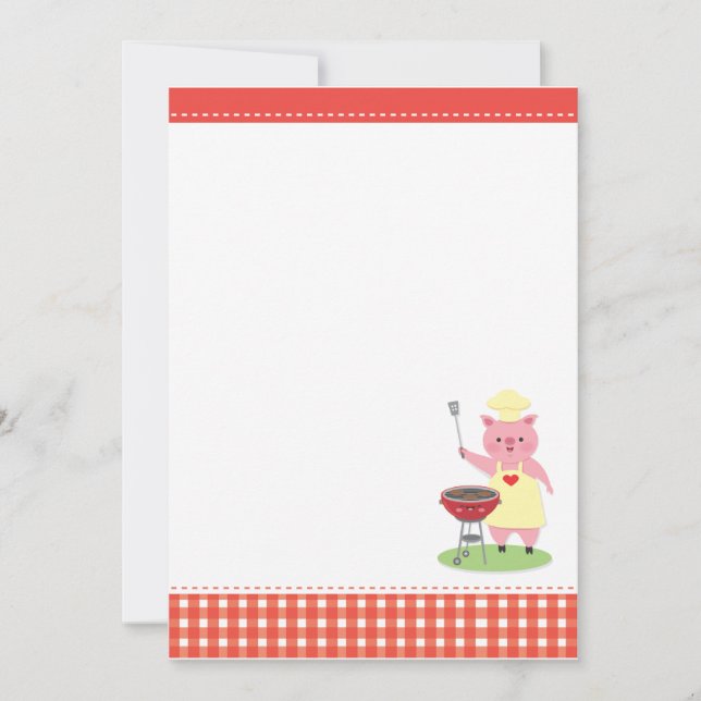 Convite do porco do CHURRASCO (Frente)