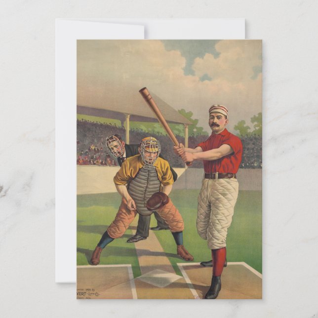 Convite do poster do basebol do vintage (Frente)