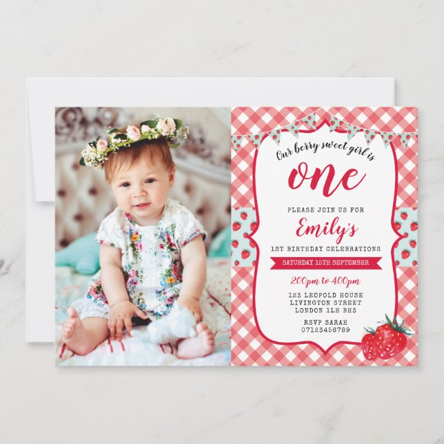 Convite do primeiro aniversario da foto do (Frente)