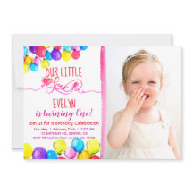 Convite do primeiro aniversario da menina do AMOR