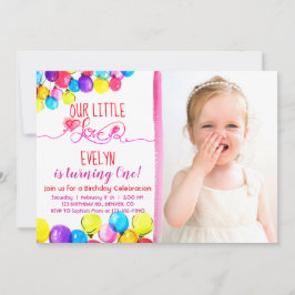 Convite do primeiro aniversario da menina do AMOR