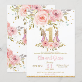 Convite do primeiro aniversario das meninas do