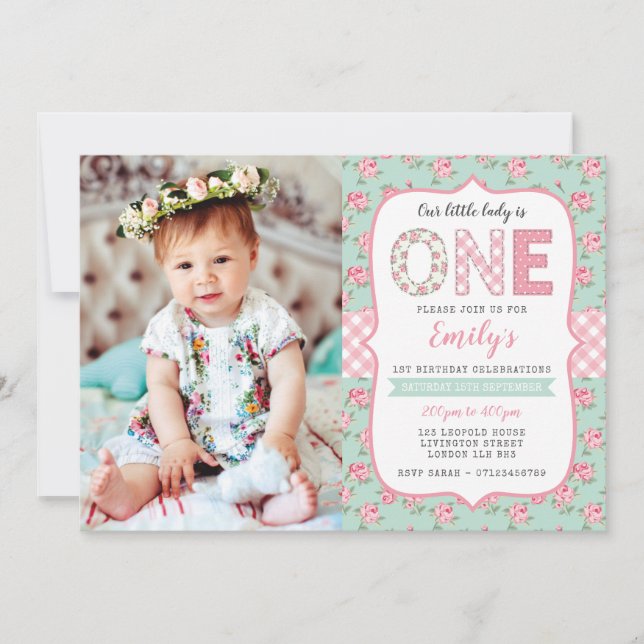 Convite do primeiro aniversario do chique (Frente)