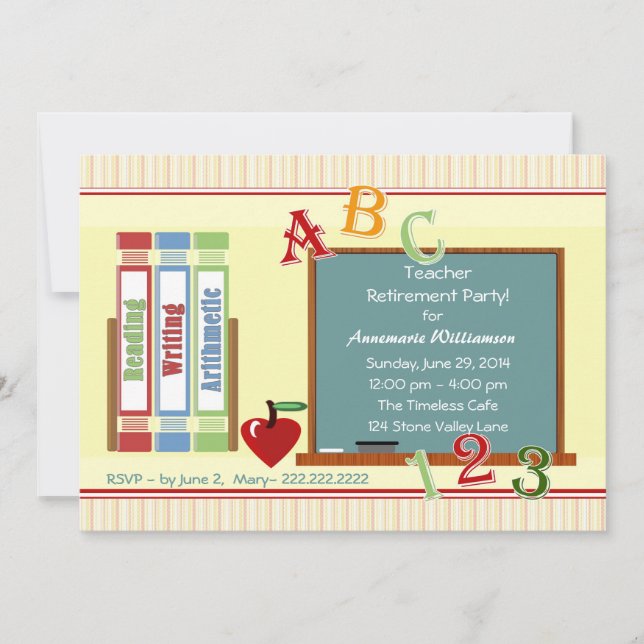 Convite do quadro da aposentadoria do professor (Frente)