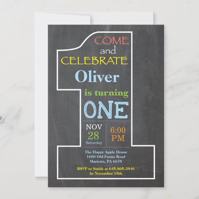 Convite do quadro do menino do primeiro (Frente)