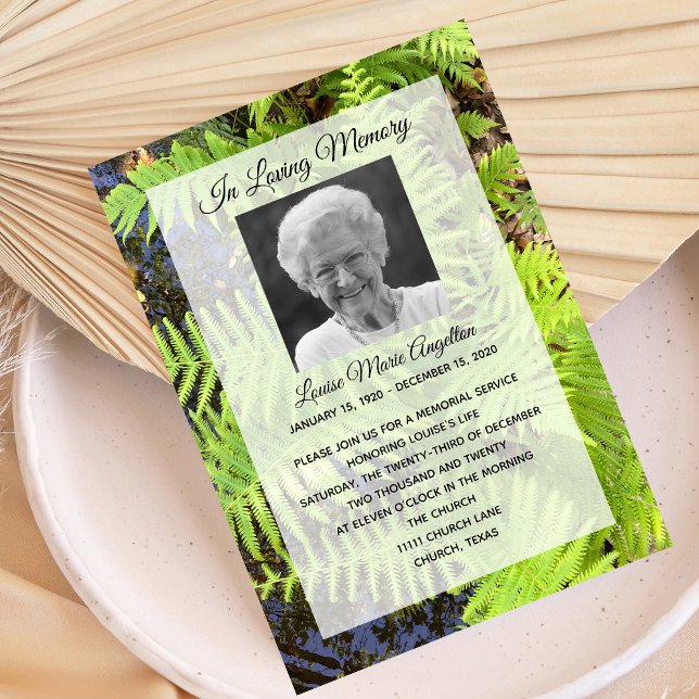 Convite do Serviço Memorial de Natureza Tranquila (Criador carregado)