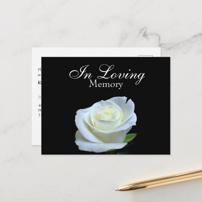 Convite do Serviço Memorial Funeral Negro e Branco (Frente/Verso In Situ)