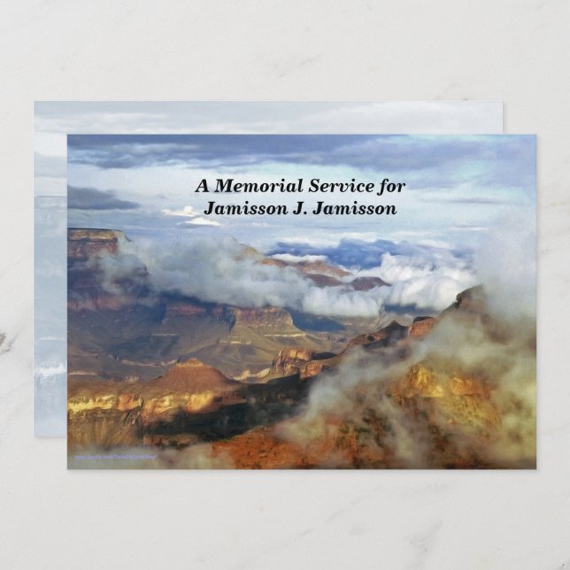 Convite do Serviço Memorial, Nuvens de Canyon (Frente/Verso)