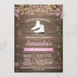 Convite do skate do rosa da festa de aniversário