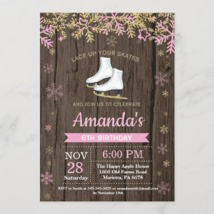 Convite do skate do rosa da festa de aniversário