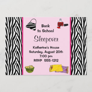 Convite do Sleepover do adolescente (#INV001)