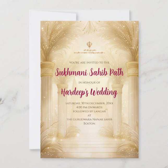 Convite do Sukhmani Sahib como convite para Akhand (Frente)