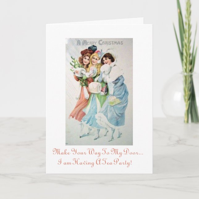 Convite do tea party do Natal do feriado (Frente)